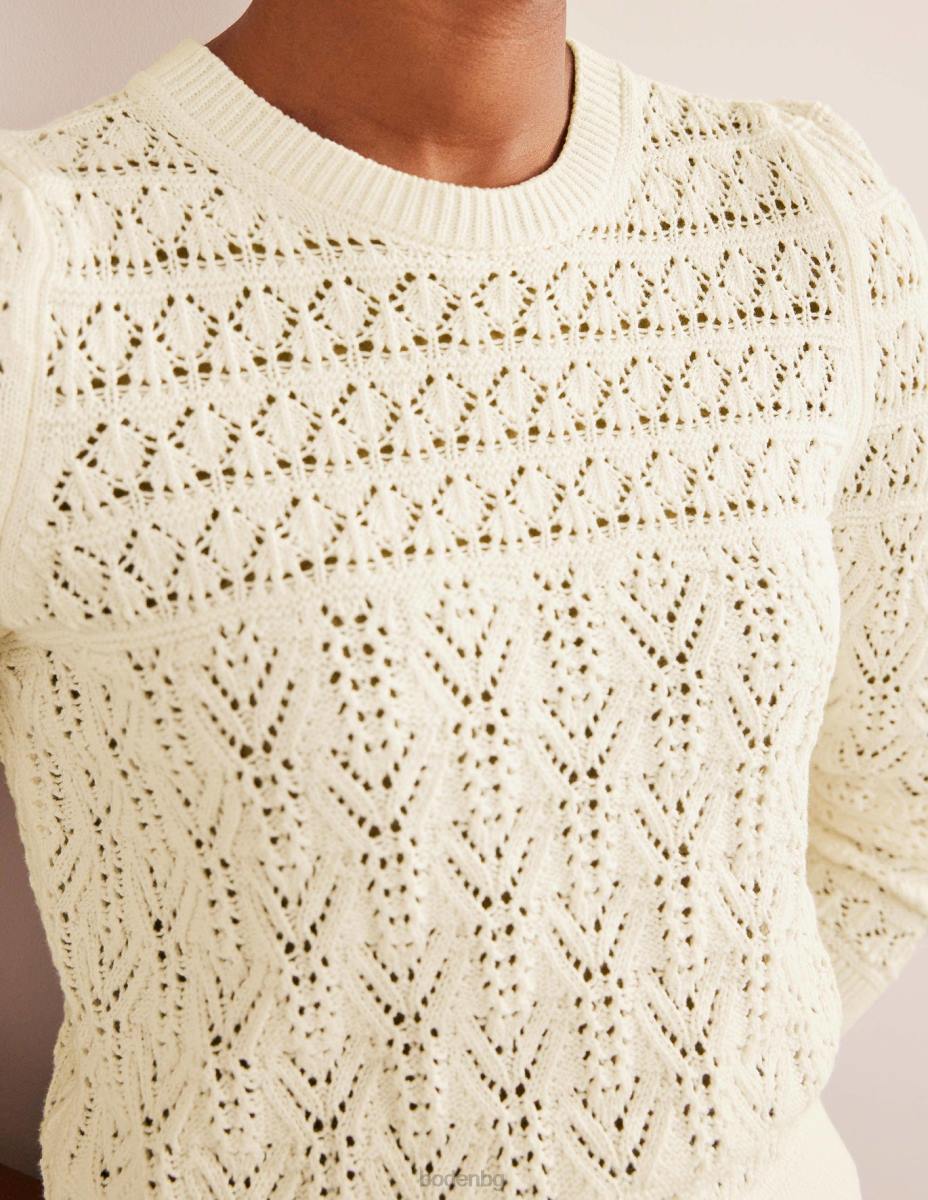 облекло Boden памучен пуансон топла слонова кост Жени LL682131