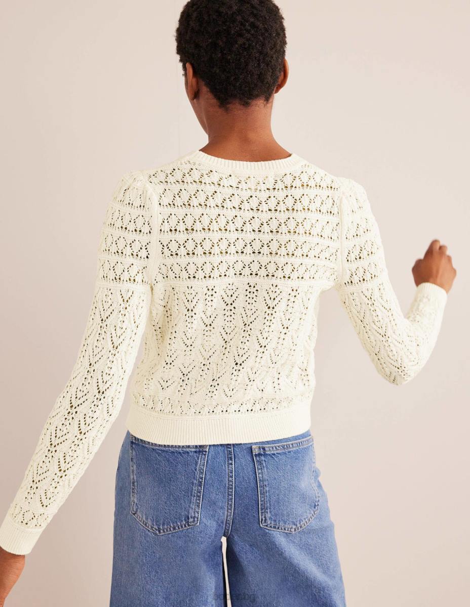 облекло Boden памучен пуансон топла слонова кост Жени LL682131