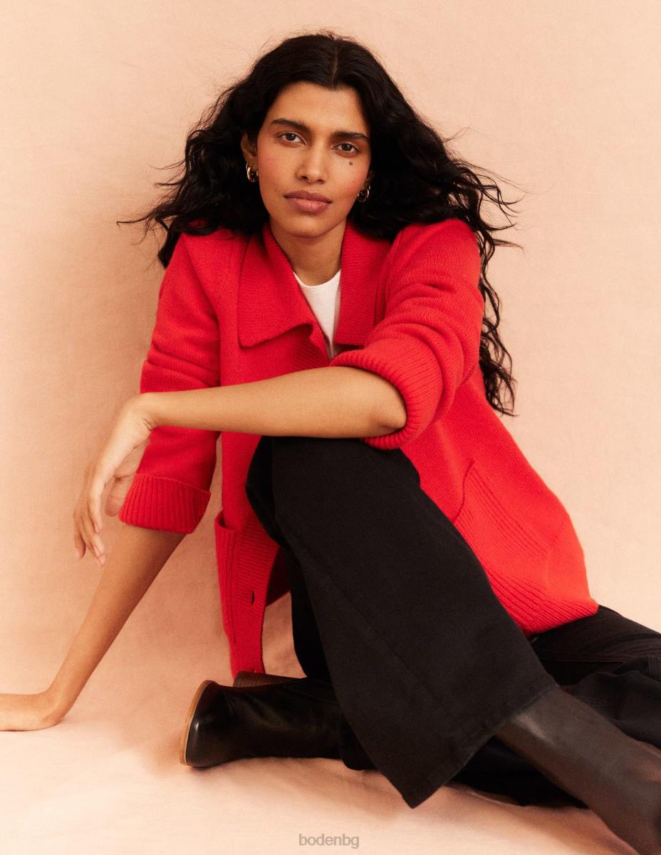 облекло Boden жилетка с яка висок риск червено Жени LL682214