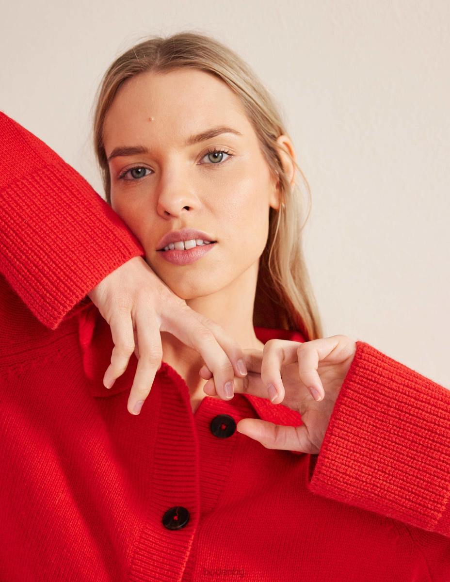 облекло Boden жилетка с яка висок риск червено Жени LL682214