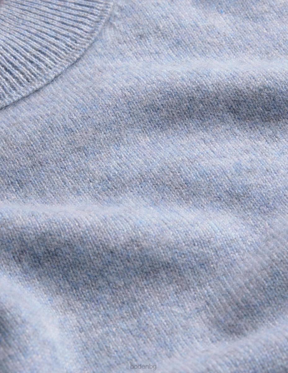 облекло Boden пуф кашмирен пуф през рамо син меланж Жени LL682239