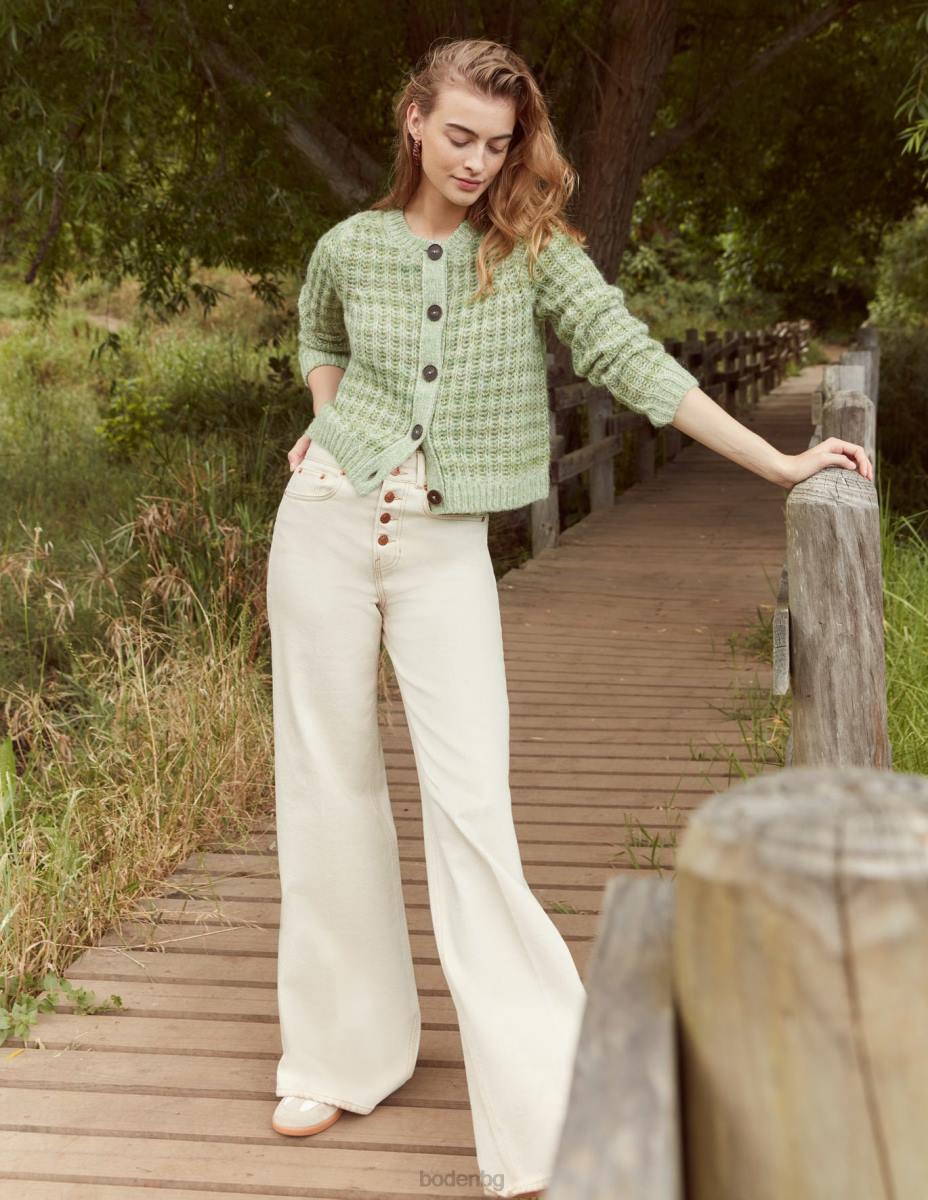 облекло Boden пухкава жилетка с широки ребра зелен мергел Жени LL682442