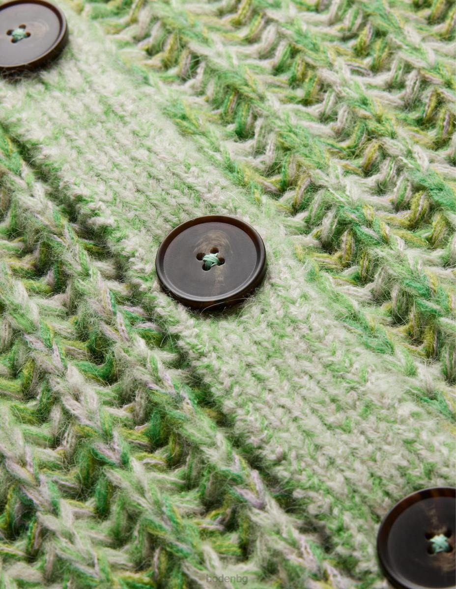 облекло Boden пухкава жилетка с широки ребра зелен мергел Жени LL682442