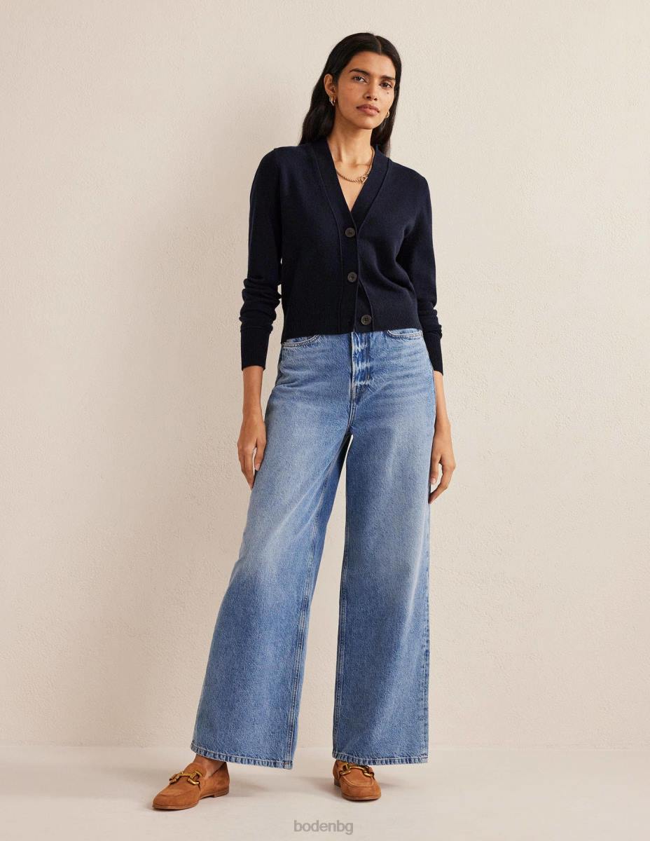 облекло Boden изрязана жилетка от кашмир военноморски флот Жени LL682464