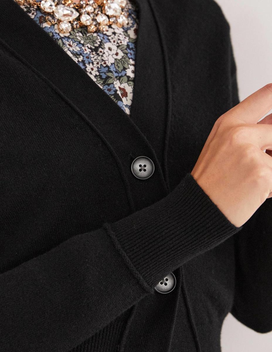 облекло Boden изрязана жилетка от кашмир черен Жени LL682466