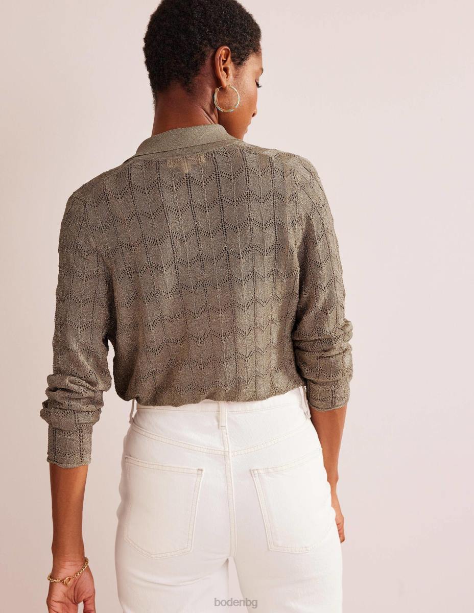 облекло Boden плетена плажна риза метален камък Жени LL68617