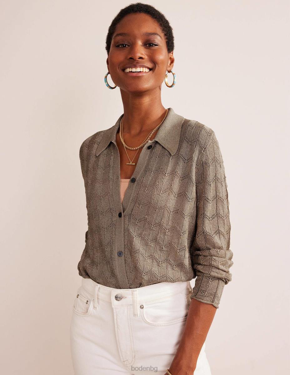 облекло Boden плетена плажна риза метален камък Жени LL68617