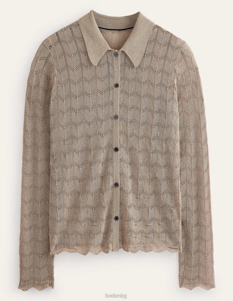 облекло Boden плетена плажна риза метален камък Жени LL68617