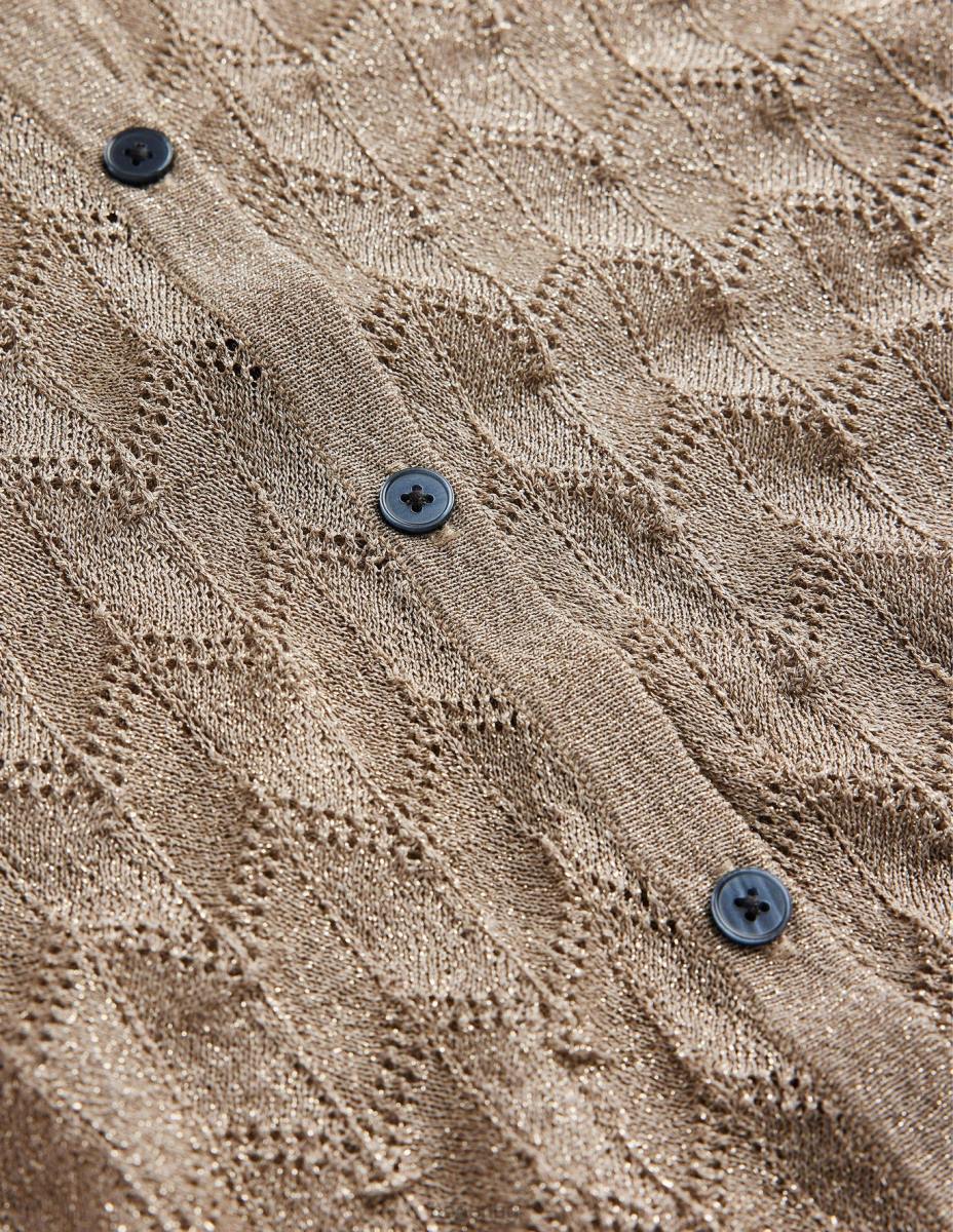 облекло Boden плетена плажна риза метален камък Жени LL68617