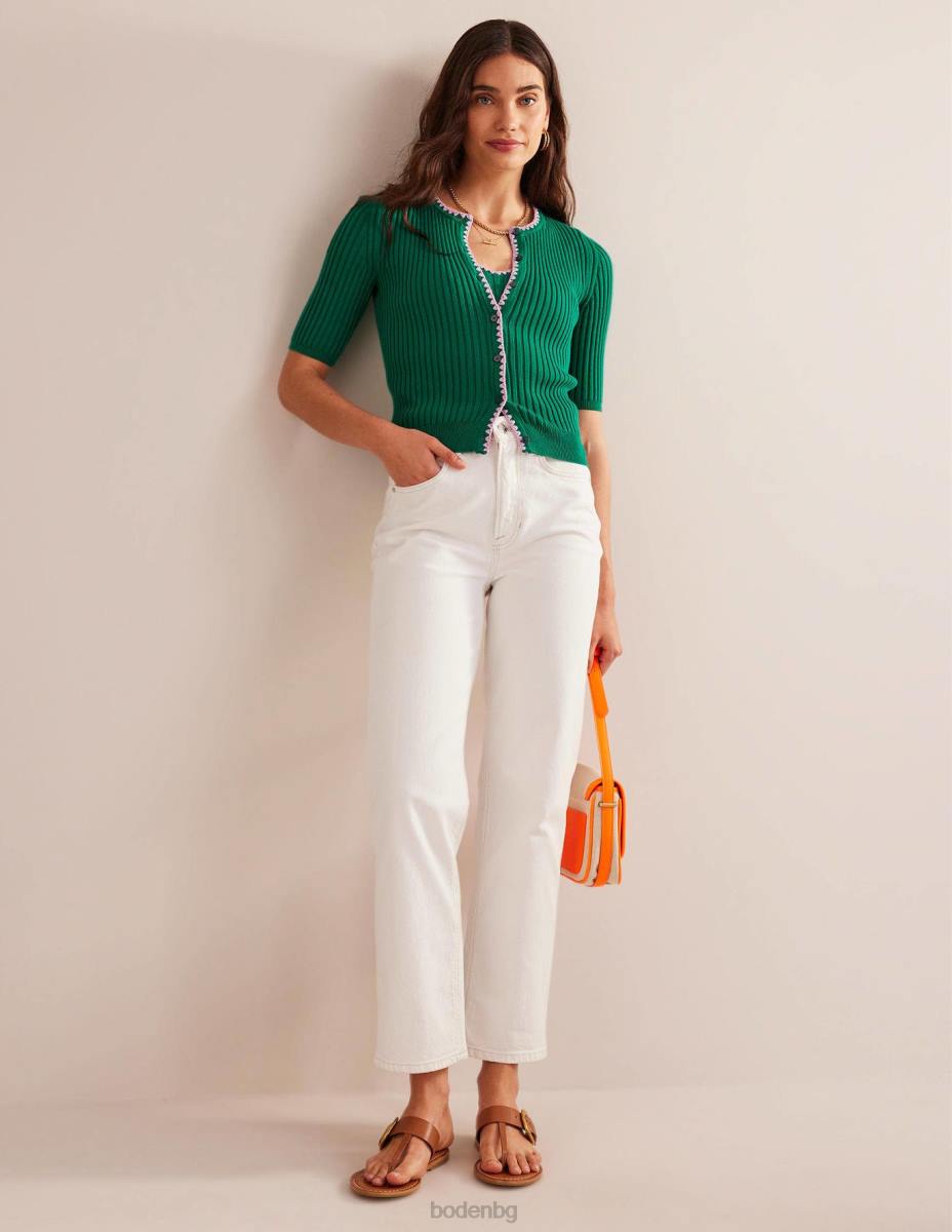 облекло Boden оребрена жилетка с плетене на една кука ярък изумруд Жени LL68618