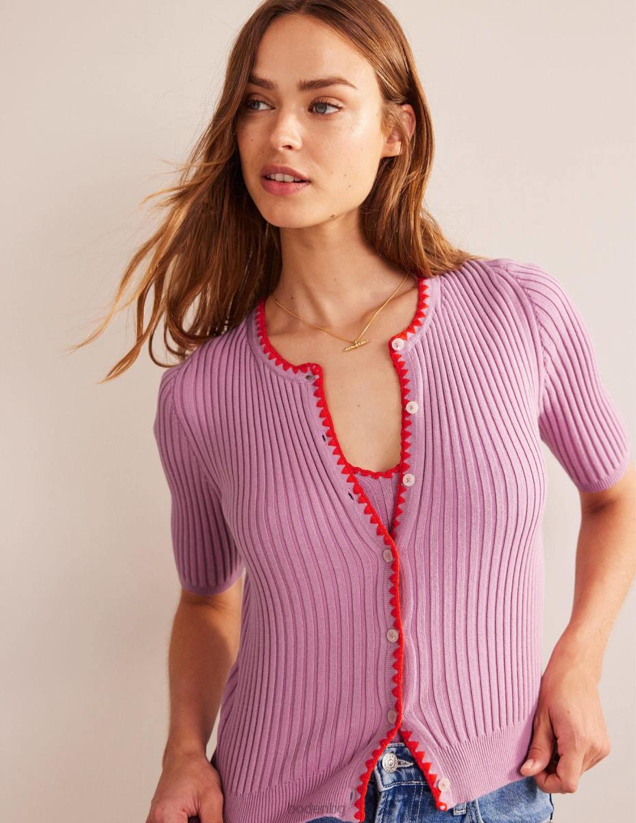 облекло Boden оребрена жилетка с плетене на една кука мека лавандула Жени LL68619