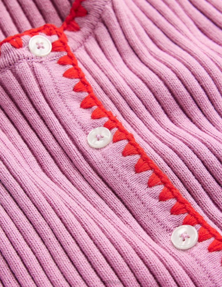 облекло Boden оребрена жилетка с плетене на една кука мека лавандула Жени LL68619