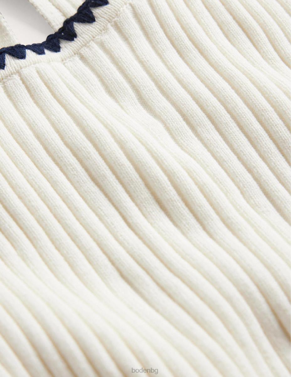 облекло Boden плетена тениска с плетени на една кука слонова кост Жени LL68620