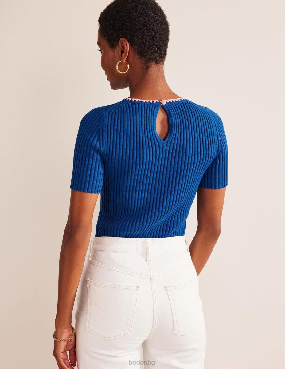 облекло Boden плетена тениска с плетени на една кука сапфир Жени LL68622