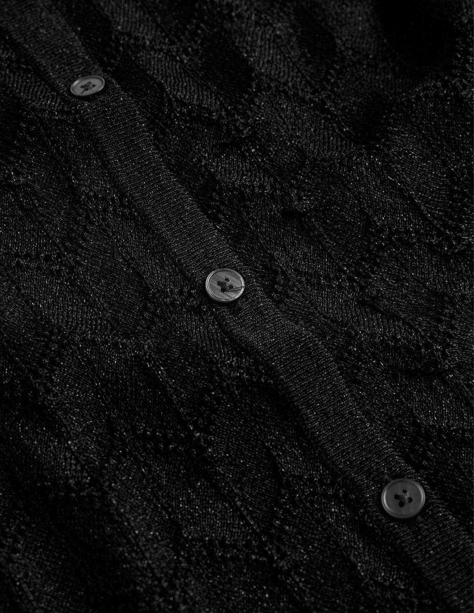 облекло Boden плетена плажна риза черен металик Жени LL68624