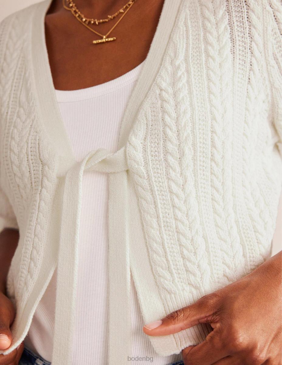 облекло Boden съкратена жилетка с лък топла слонова кост Жени LL68627