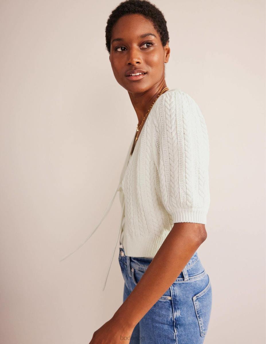 облекло Boden съкратена жилетка с лък топла слонова кост Жени LL68627