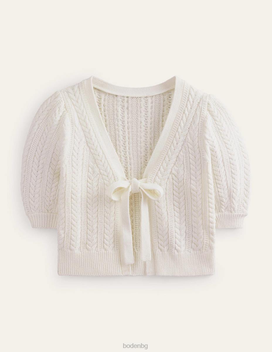 облекло Boden съкратена жилетка с лък топла слонова кост Жени LL68627