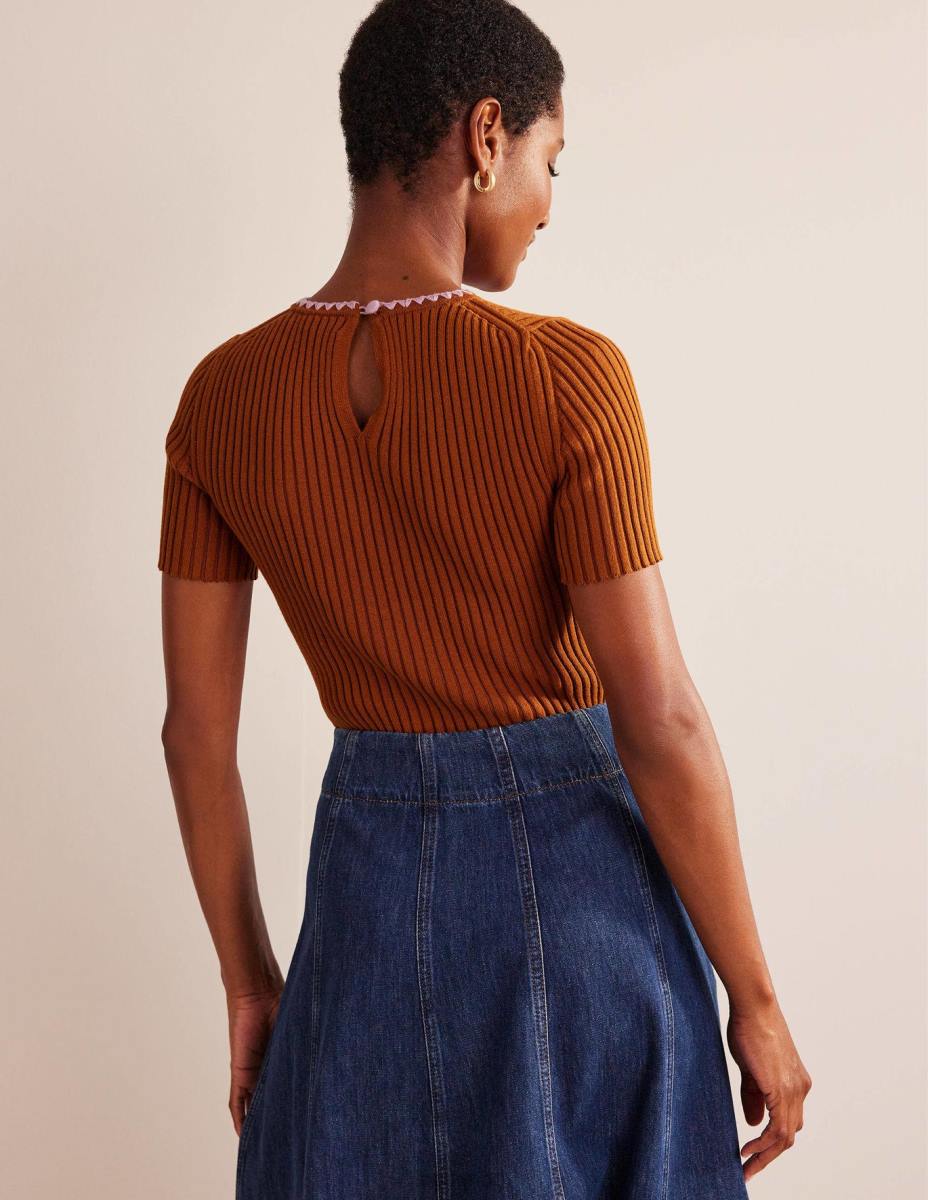 облекло Boden плетена тениска с плетени на една кука тиква Жени LL68628