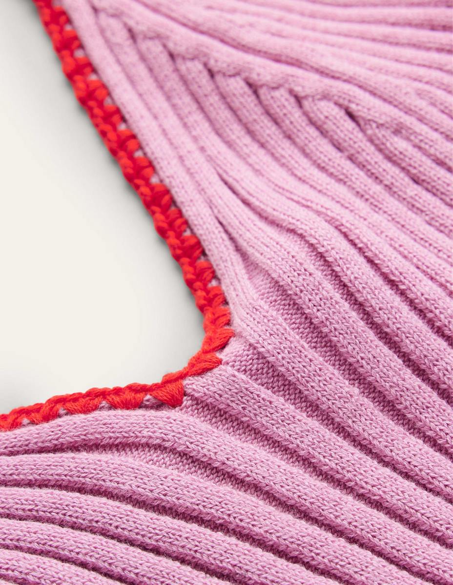 облекло Boden плетена жилетка за плетене на една кука мека лавандула Жени LL68629