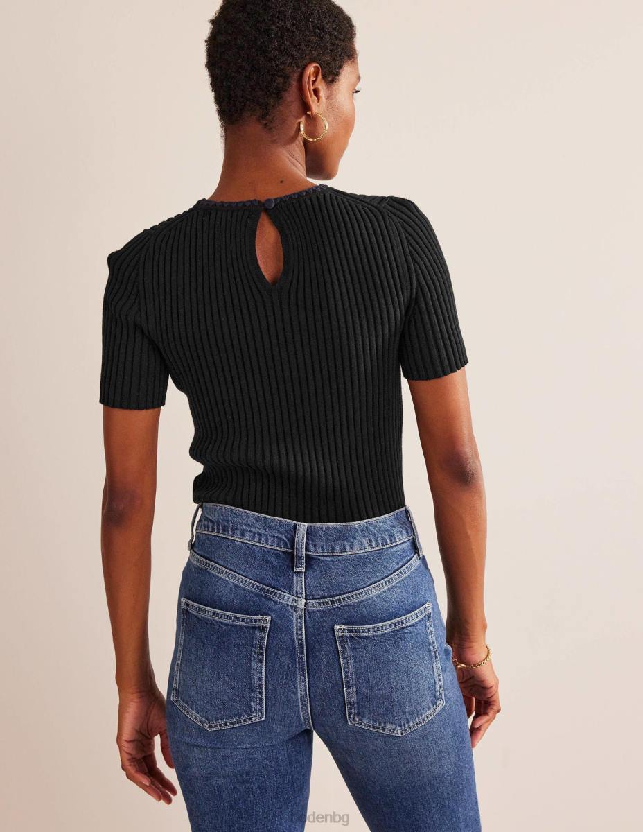 облекло Boden плетена тениска с плетени на една кука черен Жени LL68631