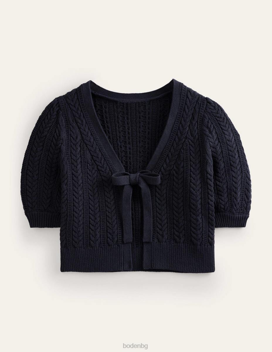 облекло Boden съкратена жилетка с лък военноморски флот Жени LL68632