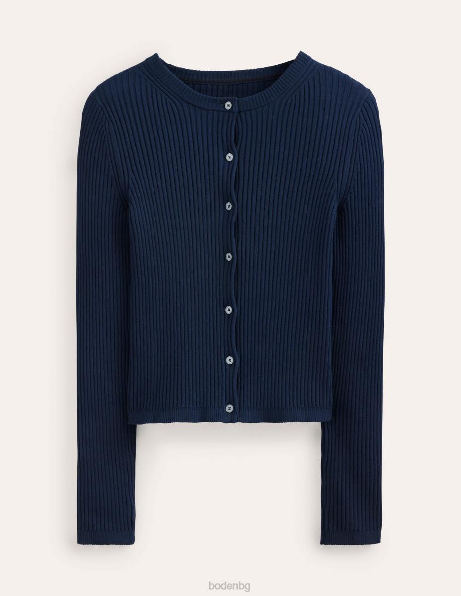 облекло Boden жилетка с оребрени детайли военноморски флот Жени LL68942