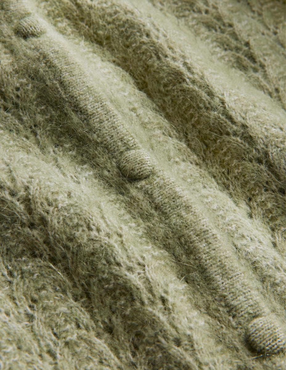 облекло Boden жилетка с дълъг ръкав Pointelle каменно зелено Жени LL681369