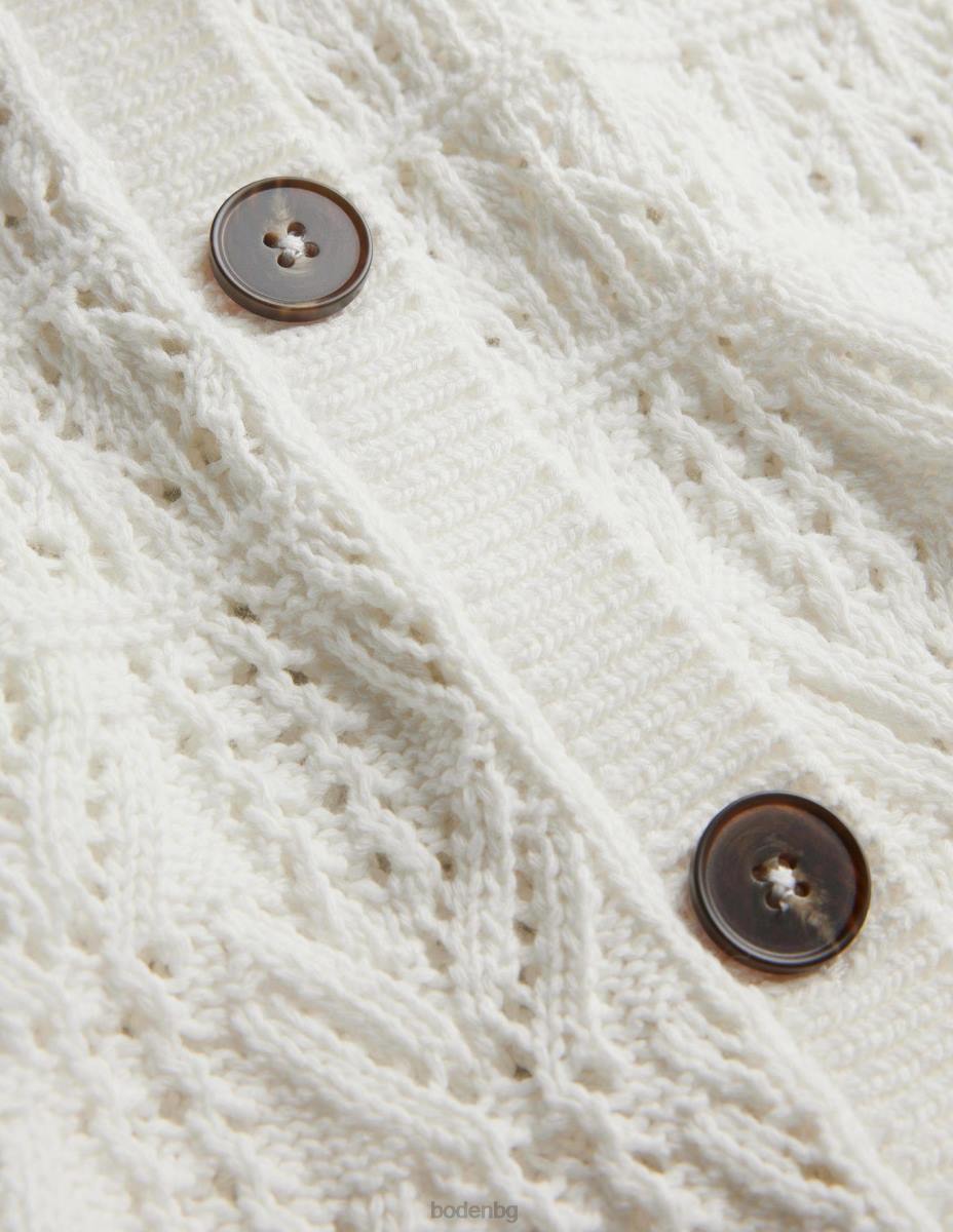 облекло Boden памучна жилетка Pointelle топла слонова кост Жени LL681418