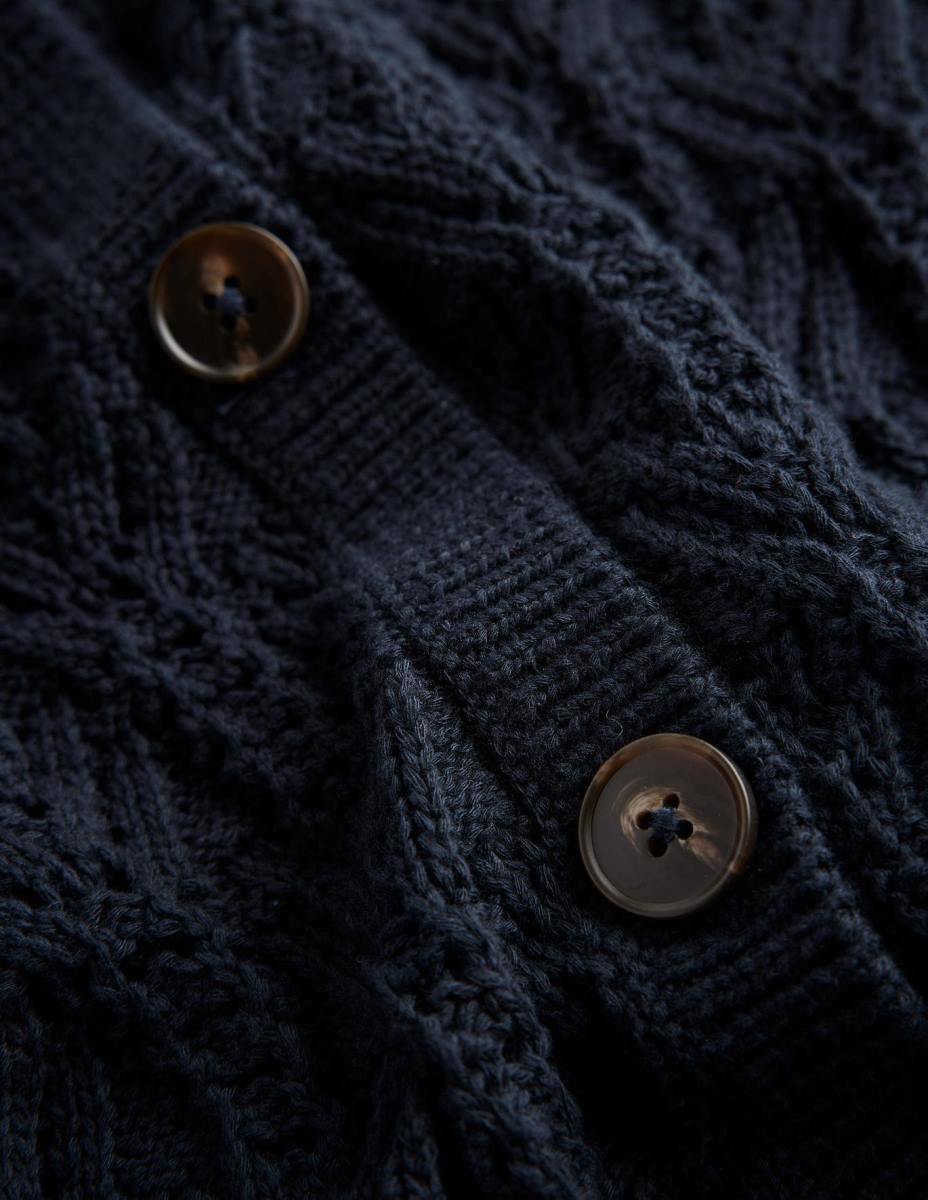 облекло Boden памучна жилетка Pointelle военноморски флот Жени LL681718