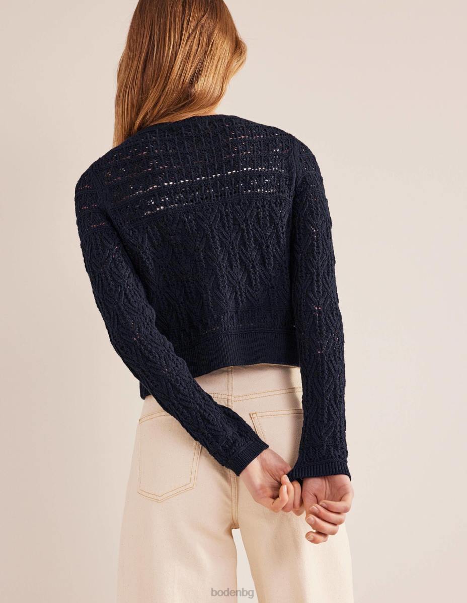 облекло Boden памучна жилетка Pointelle военноморски флот Жени LL681718