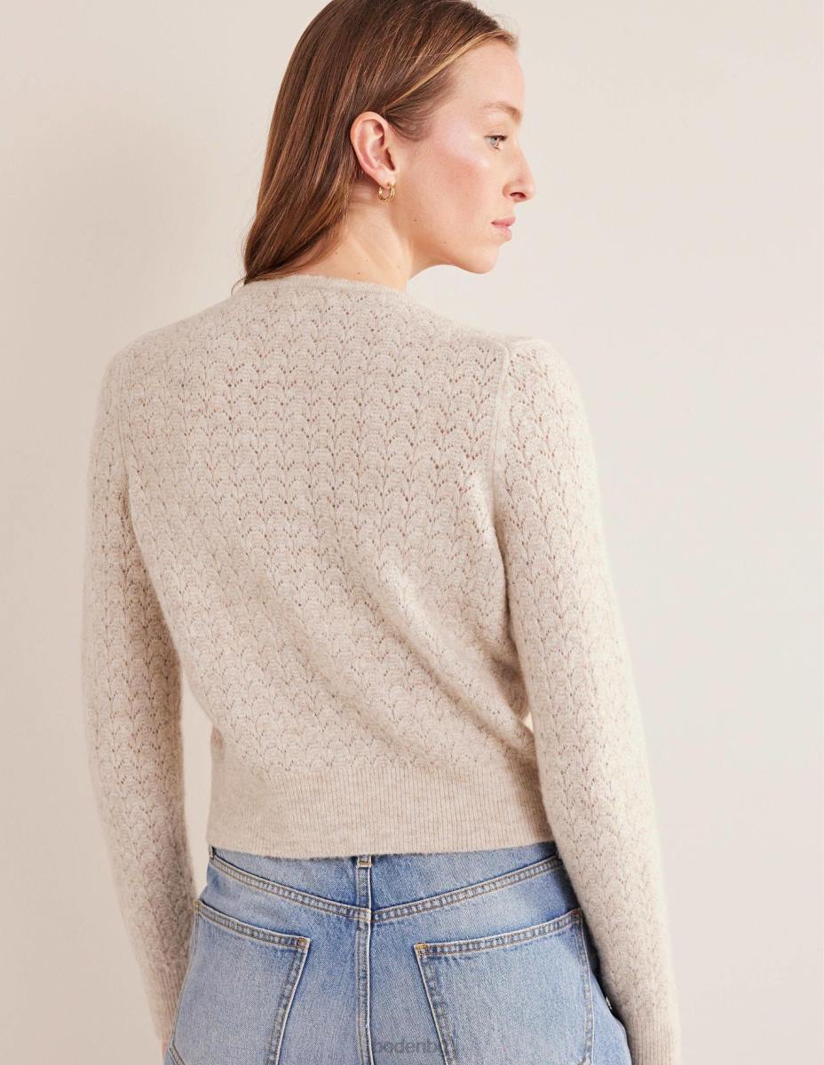 облекло Boden жилетка с дълъг ръкав Pointelle меланж от овесени ядки Жени LL682145