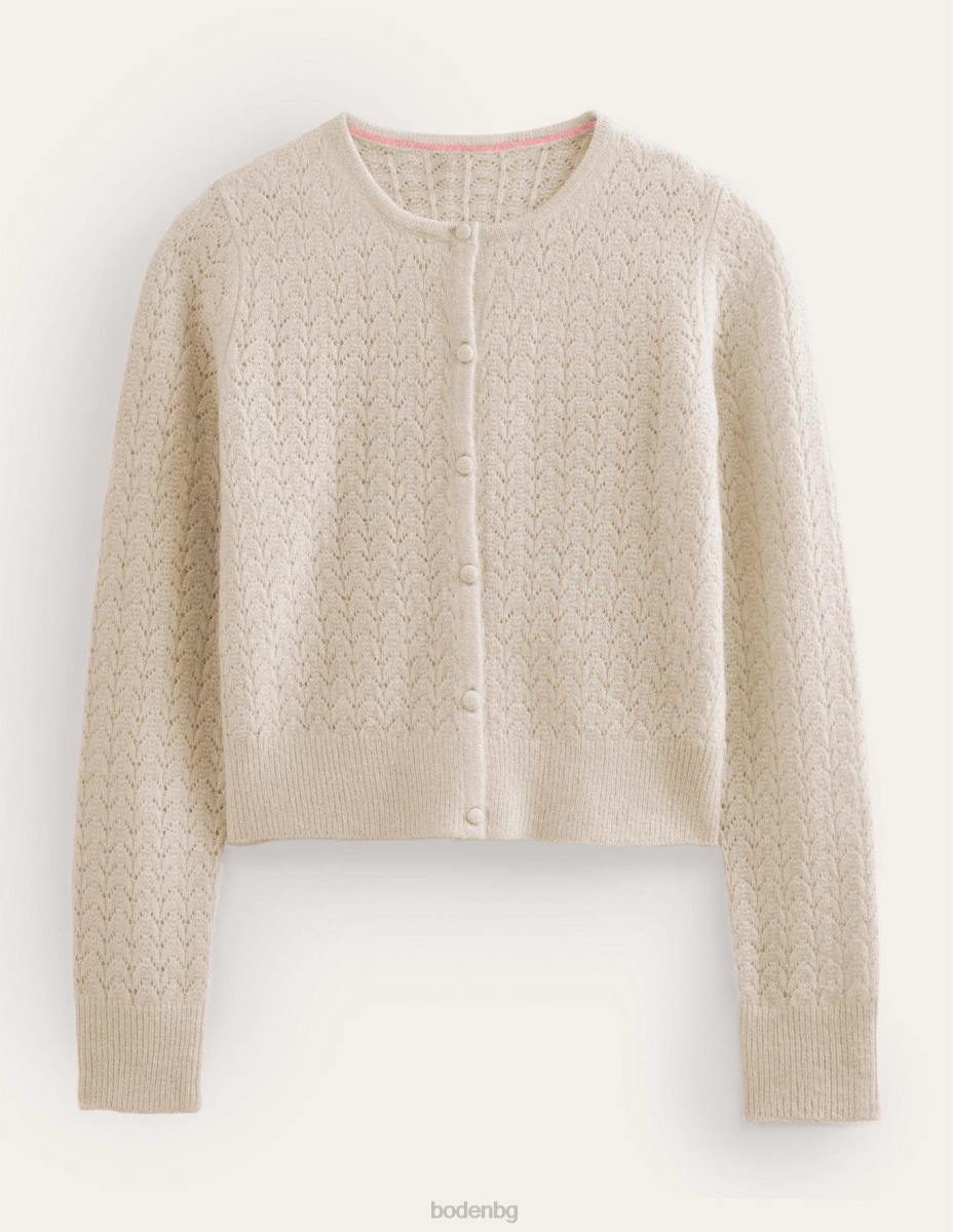 облекло Boden жилетка с дълъг ръкав Pointelle меланж от овесени ядки Жени LL682145