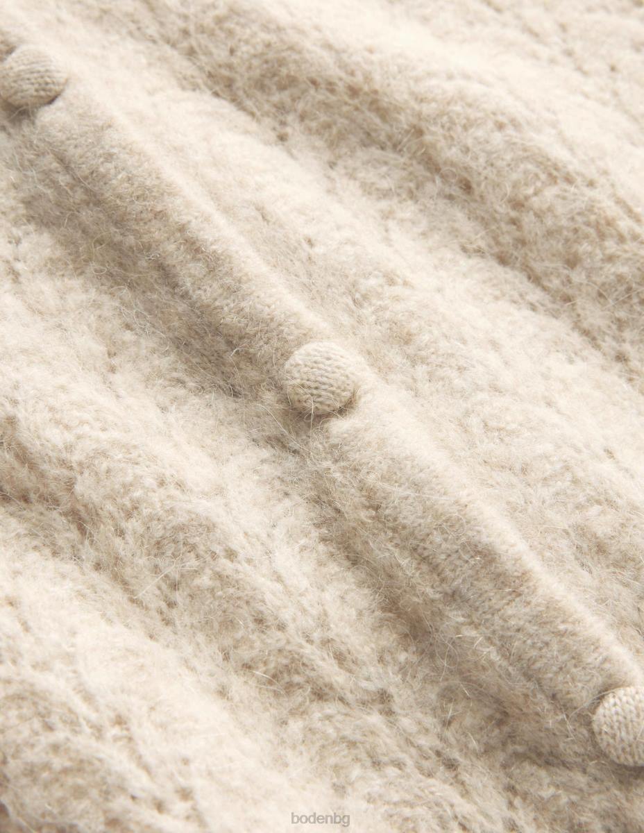 облекло Boden жилетка с дълъг ръкав Pointelle меланж от овесени ядки Жени LL682145