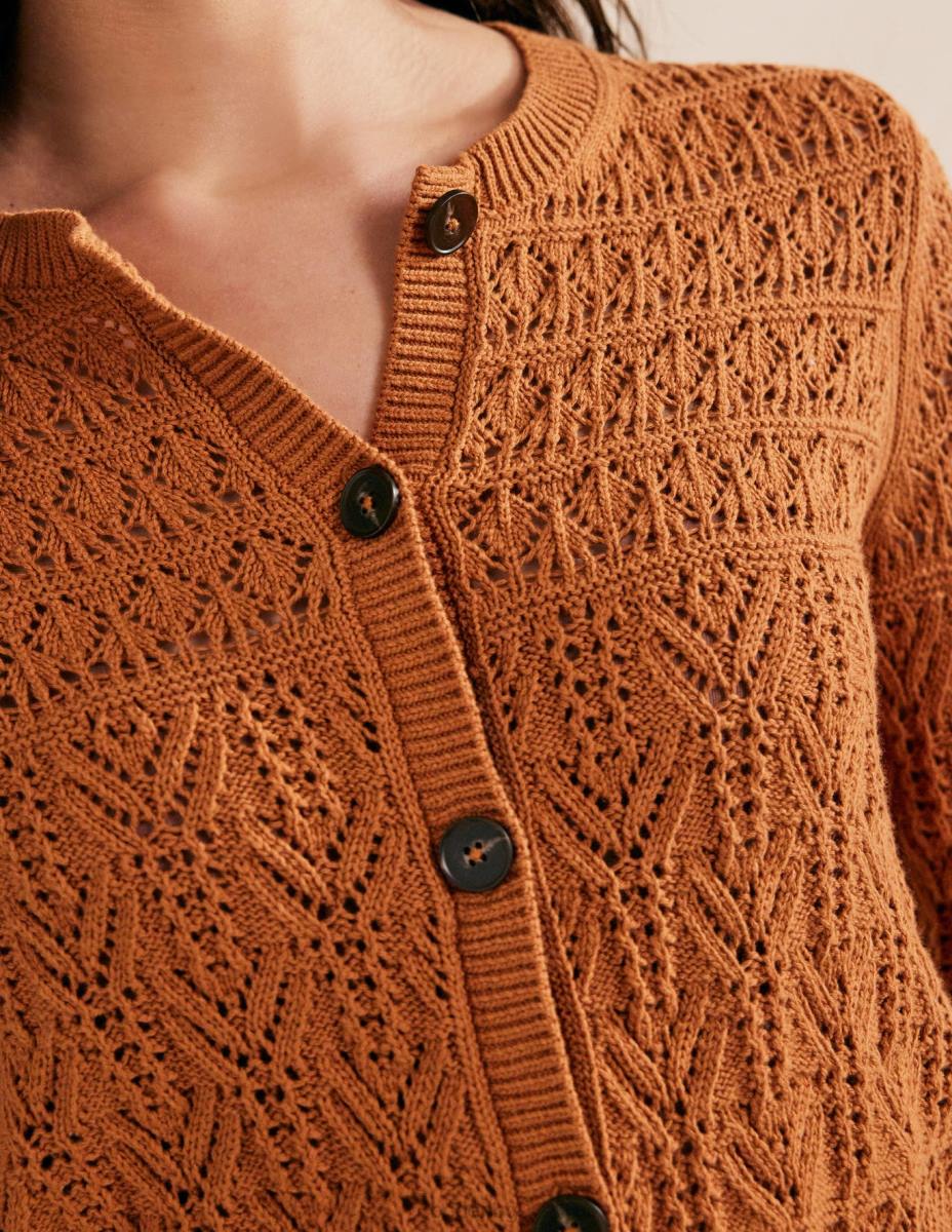 облекло Boden памучна жилетка Pointelle клен Жени LL682220