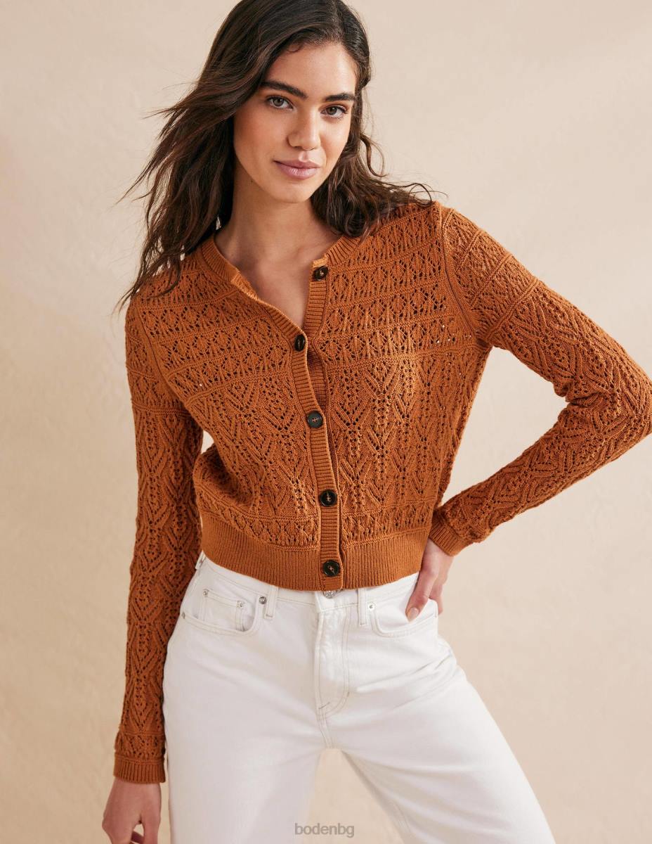 облекло Boden памучна жилетка Pointelle клен Жени LL682220