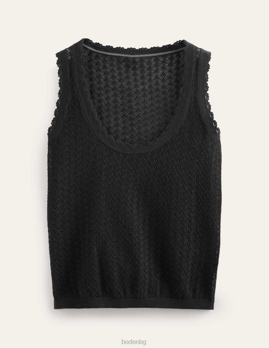 облекло Boden pointelle плетен резервоар черен Жени LL681583