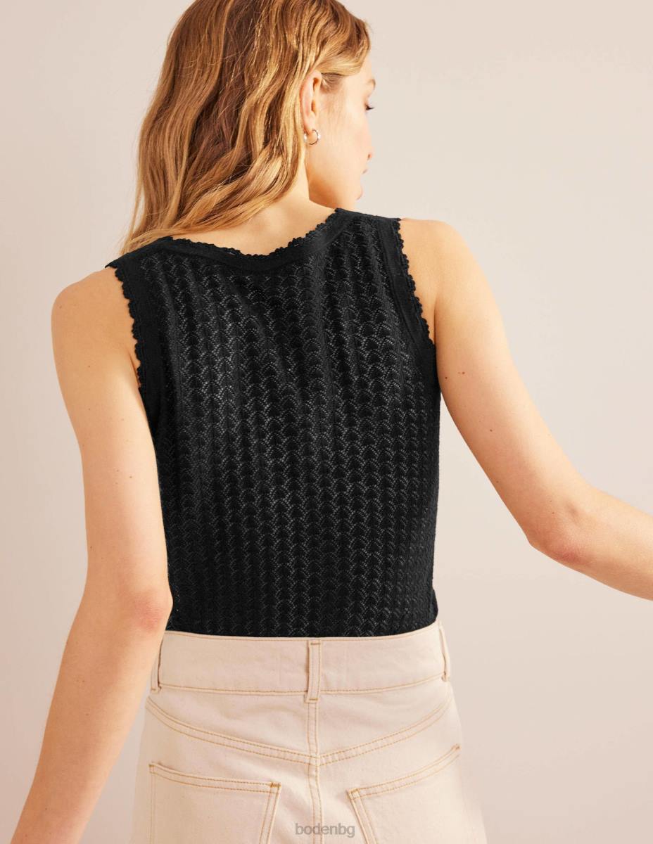 облекло Boden pointelle плетен резервоар черен Жени LL681583