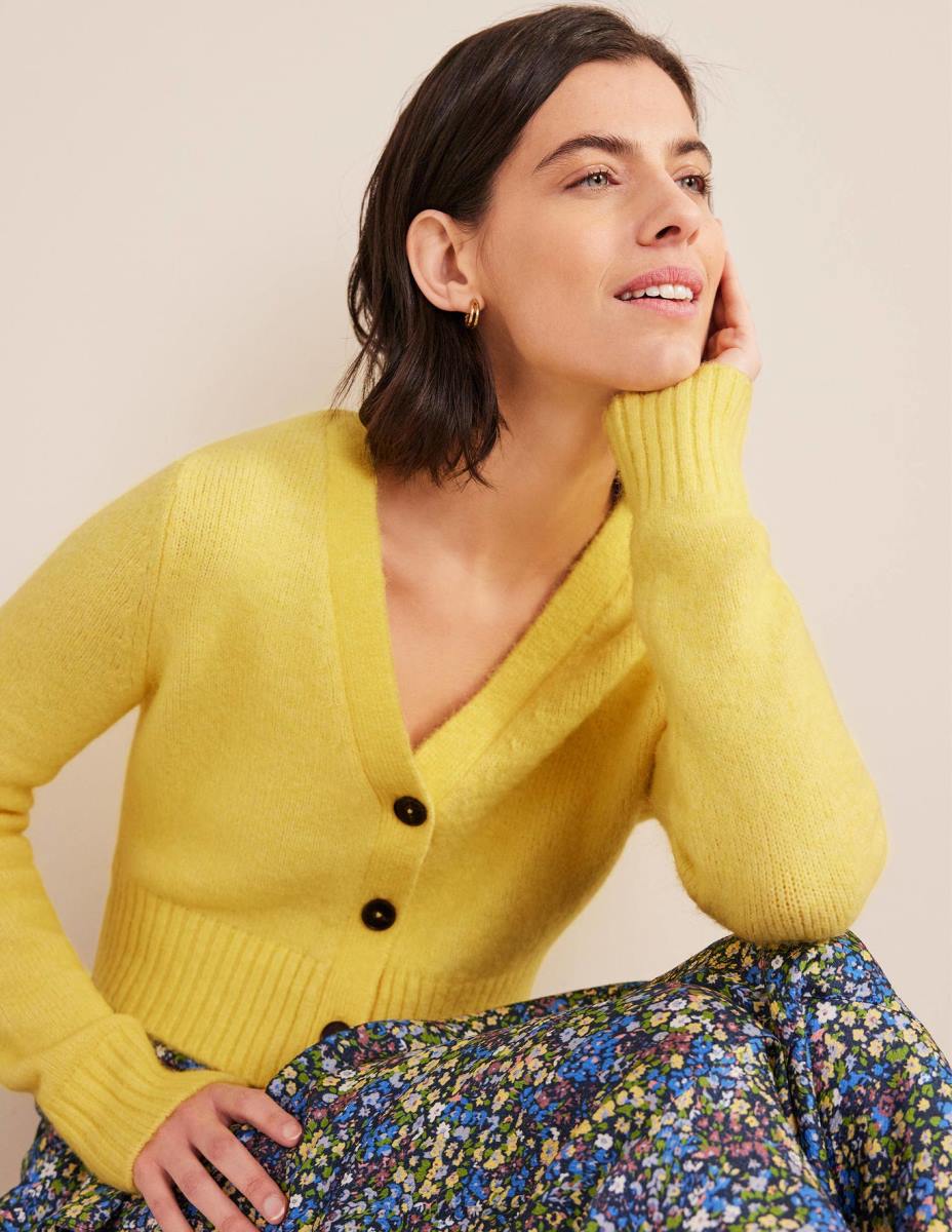 облекло Boden пухкава жилетка с v-образно деколте земна пчела Жени LL681673