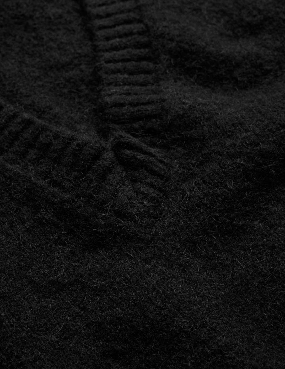 облекло Boden пухкав изрязан пуловер с v-образно деколте черен Жени LL681707