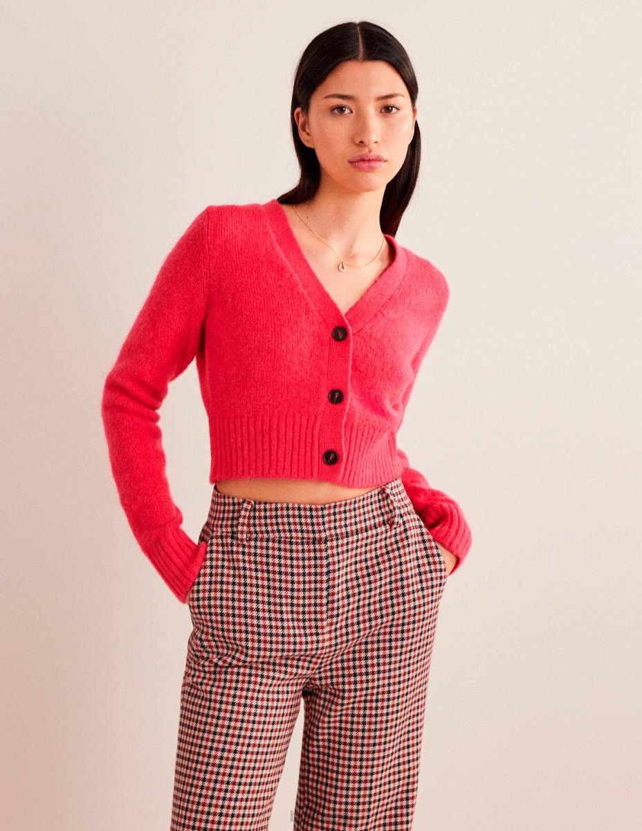 облекло Boden пухкава жилетка с v-образно деколте виртуално розово Жени LL681756