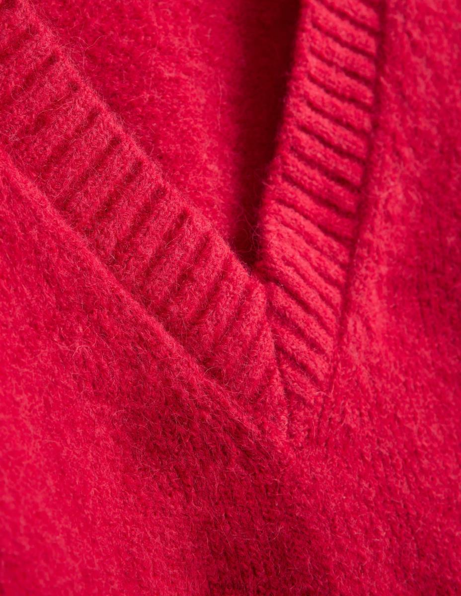 облекло Boden пухкав изрязан пуловер с v-образно деколте пурпурен Жени LL681830