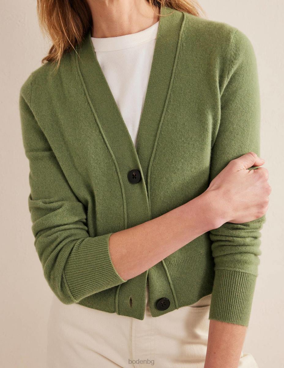 облекло Boden кашмирена жилетка с v-образно деколте каменно зелено Жени LL681838