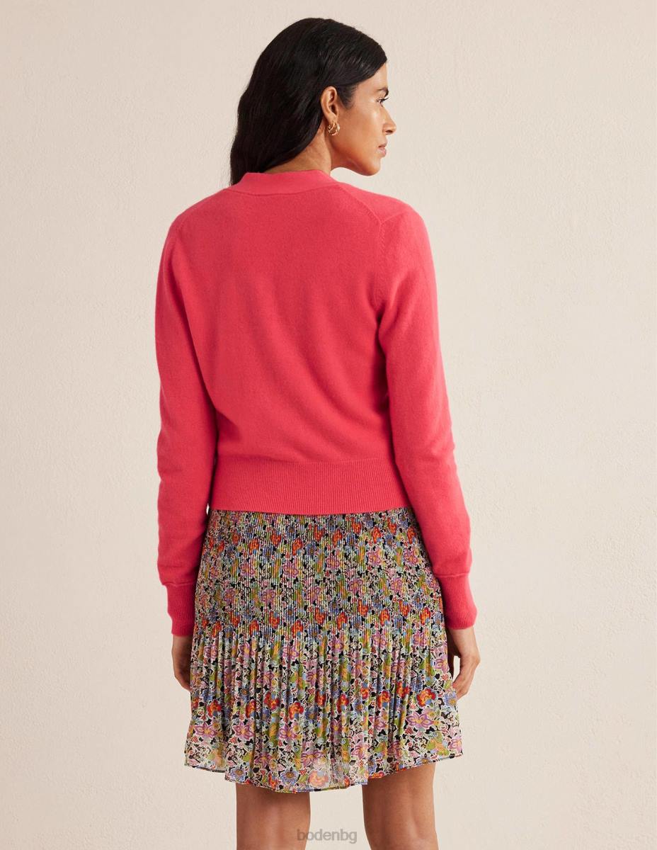 облекло Boden кашмирена жилетка с v-образно деколте ярка диня Жени LL681983