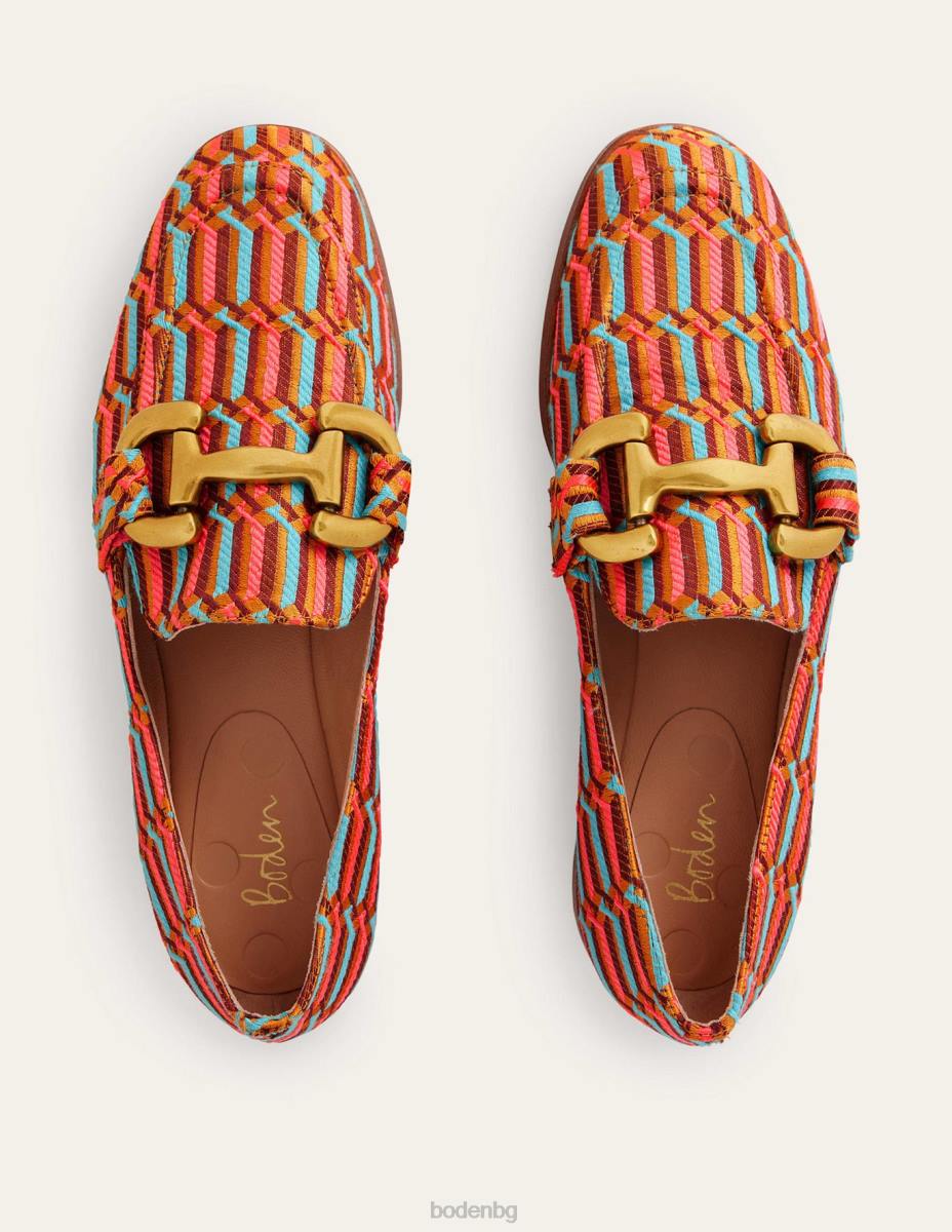 обувки Boden жакардови мокасини с фризове геотъкан текстил Жени LL682296
