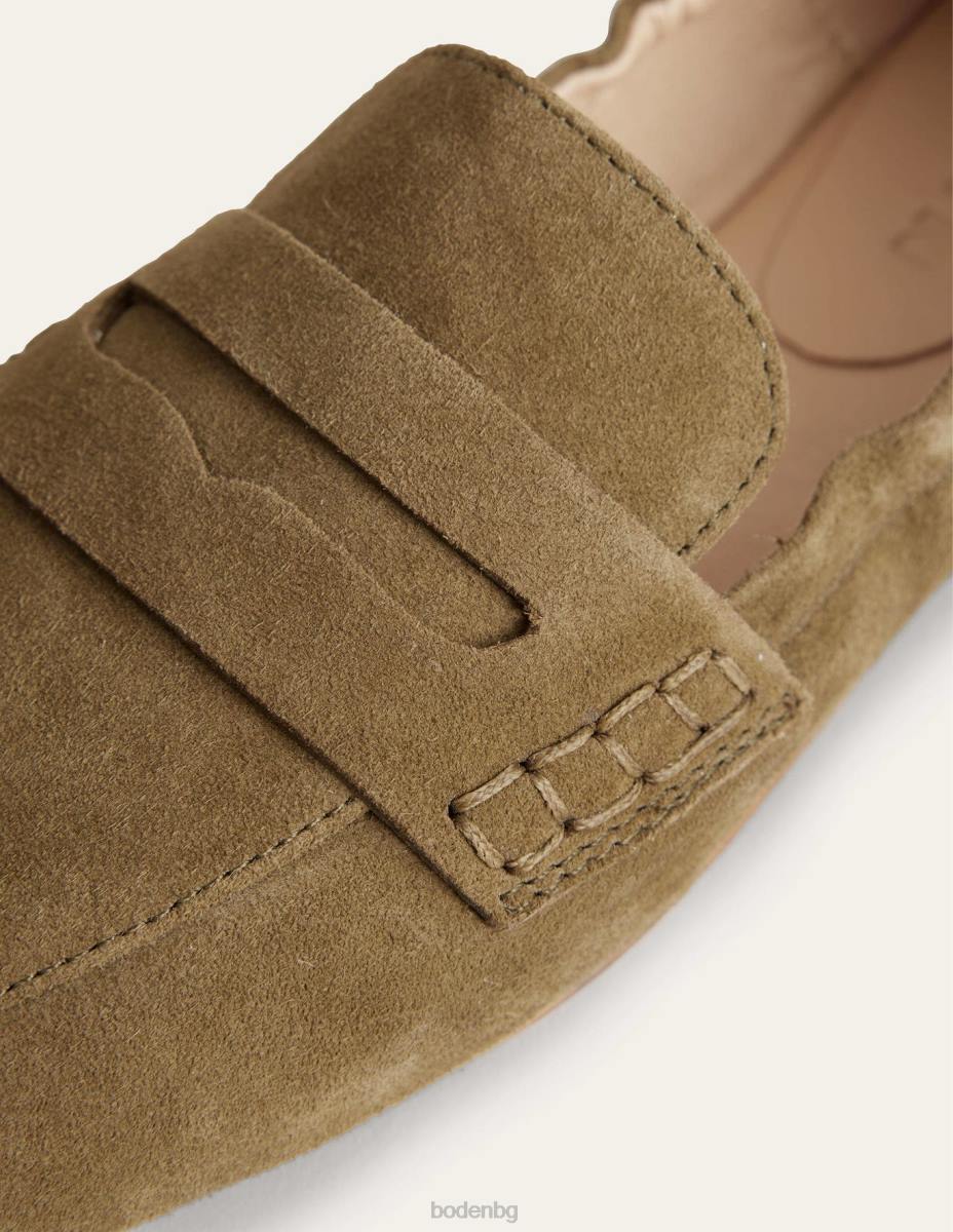 обувки Boden мокасини с гъвкава подметка дълбока маслина Жени LL682355