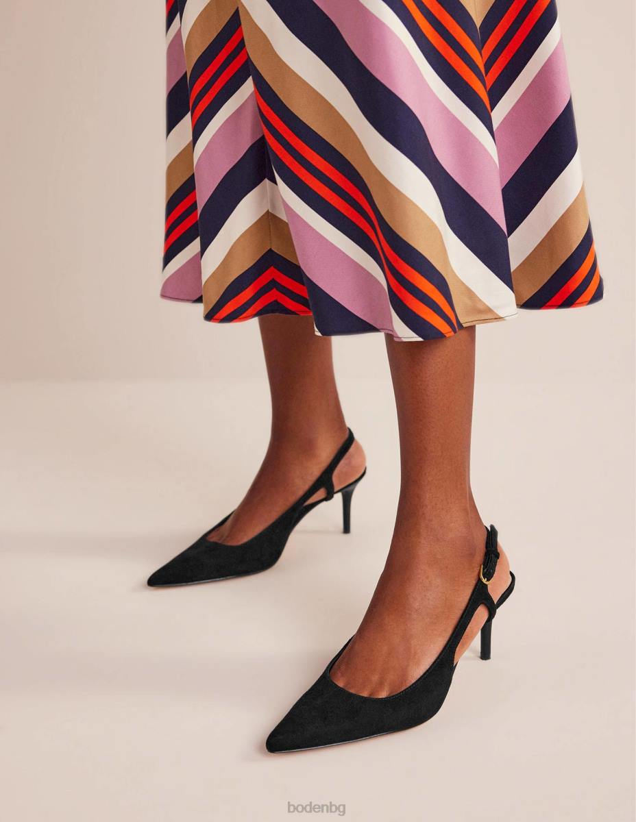 обувки Boden изрязани задни пети черен детски велур Жени LL68722