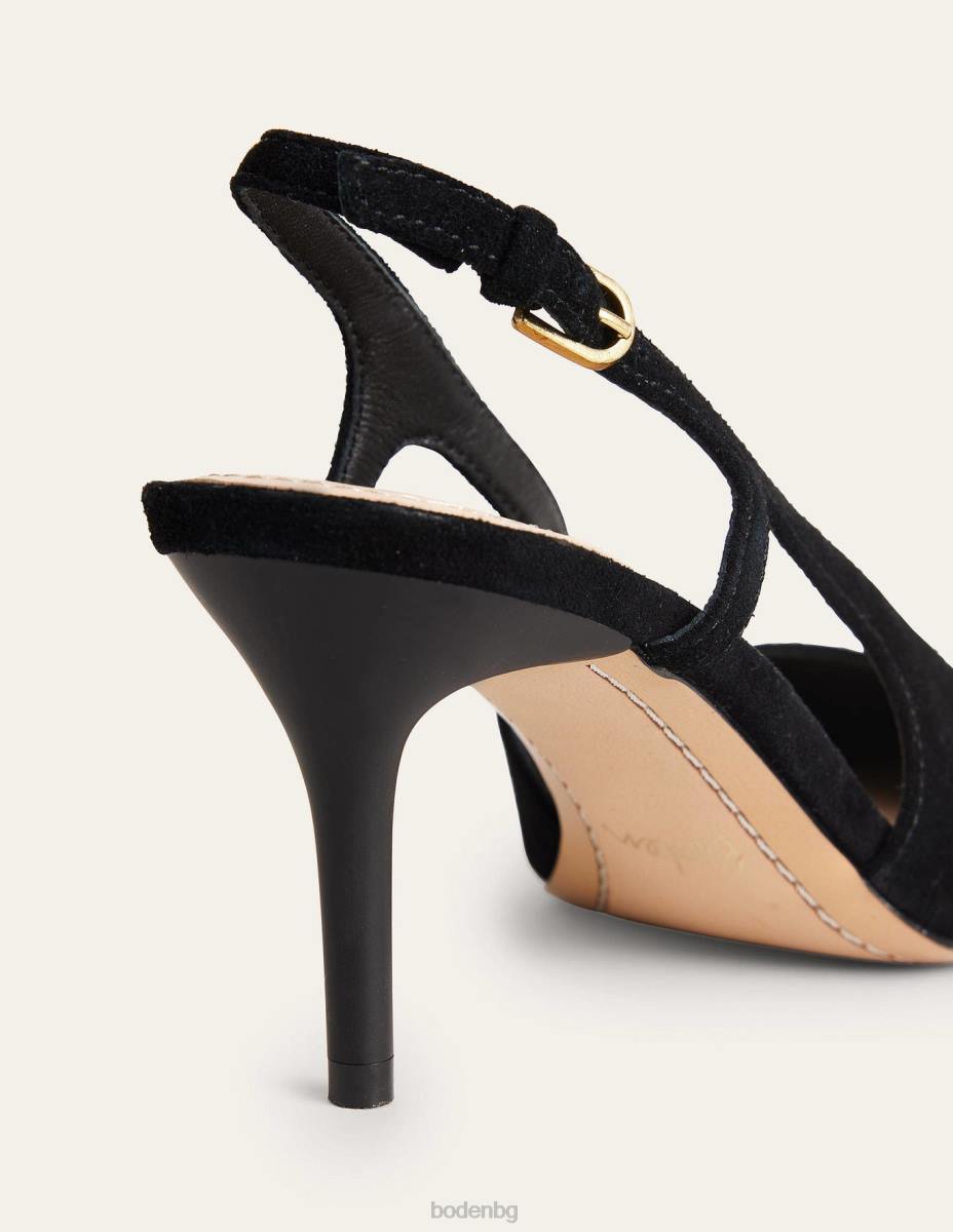 обувки Boden изрязани задни пети черен детски велур Жени LL68722