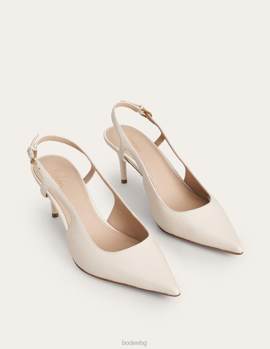 обувки Boden изрязани задни пети мръсно бяла изтъркана кожа Жени LL68723