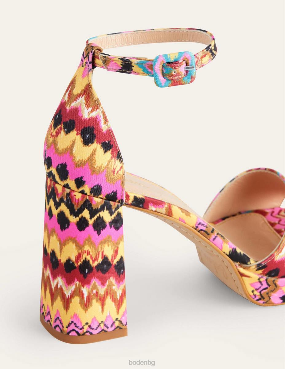 обувки Boden сандали на платформа с ток мулти и текстуриран икат Жени LL682298